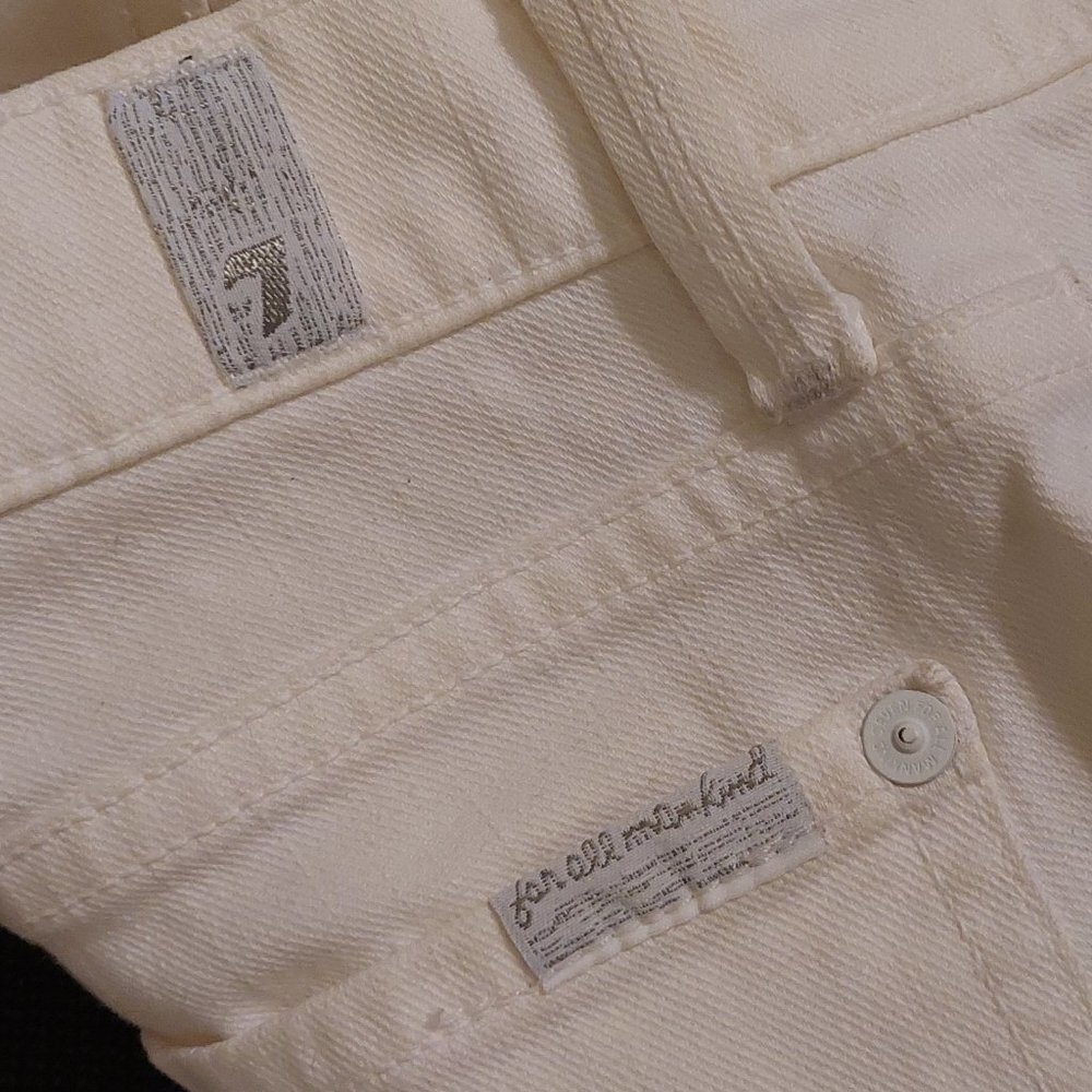 Seven For All Mankind White Denim Skinny Jeans Size 31 - Inseam 34 - Picture 10 of 16